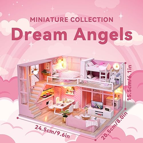 Miniatura 11 de Flever Kit de casa de muñecas en miniatura, habitación creativa con muebles para regalo romántico de San Valentín (historias de flores)