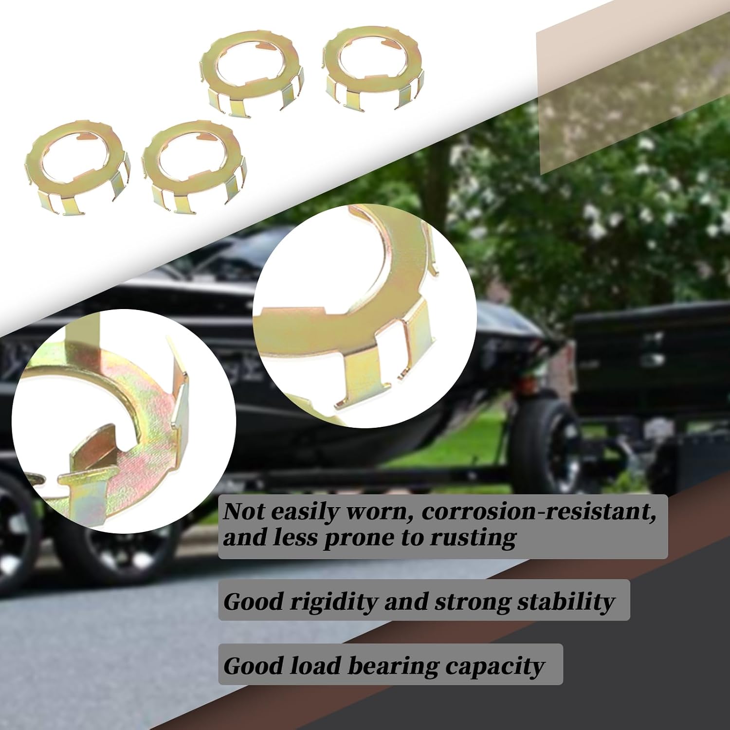 6-190 Trailer Spindle Nut Retainer(1SET) Compatible With Jam Nut 2-8K Dexter Axle