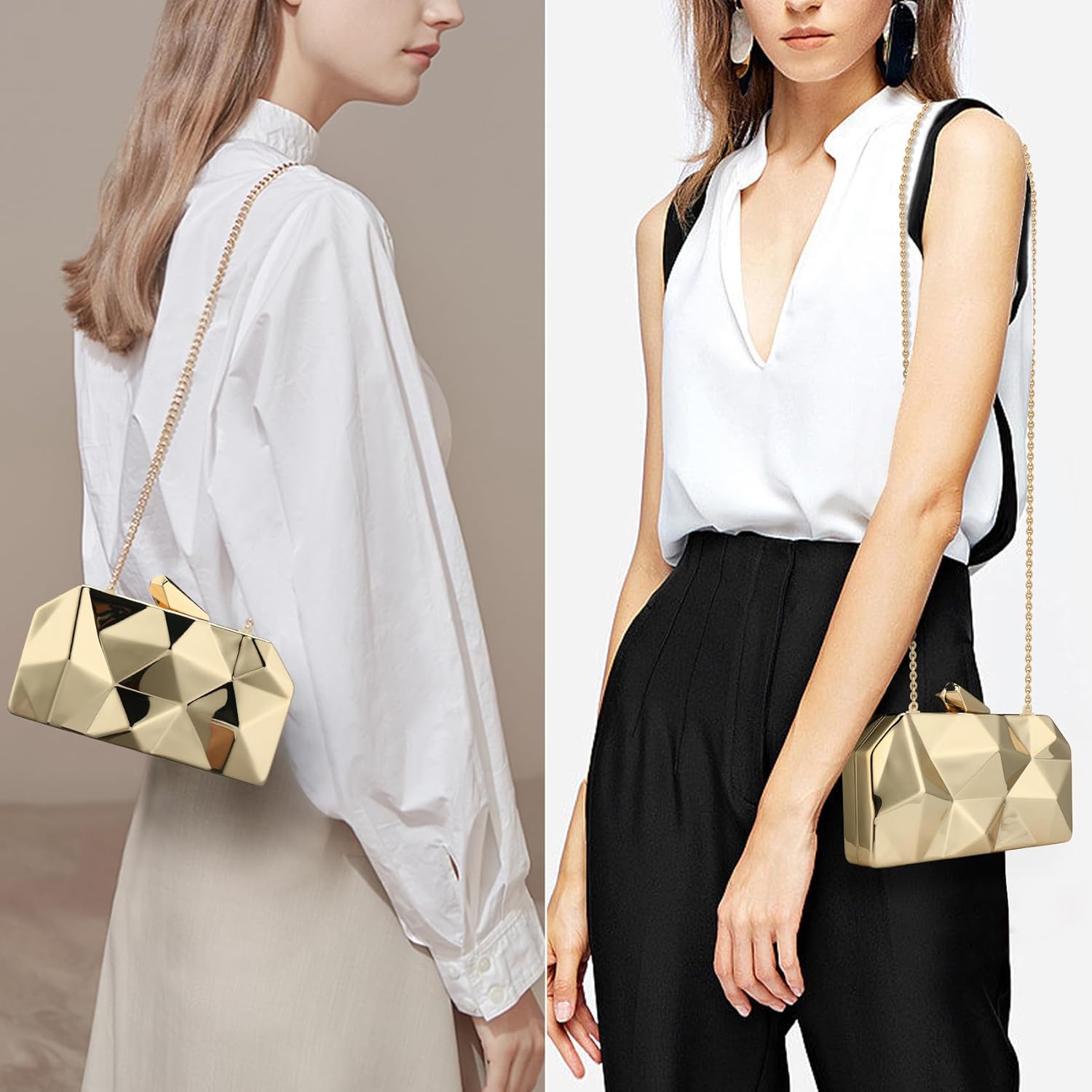 Ladies Vintage Clutch Purse Cocktail Wedding Party Evening Clutch Bag - Image 3