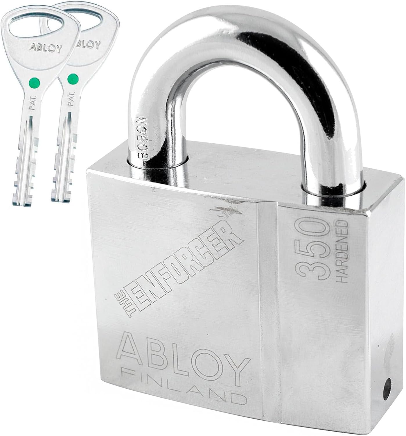 ENFORCER ABLOY 350-25 Padlock - Extra Strong Case Hardened Steel w/14mm Boron Shackle - High-Security for Containers, Rail, Trailers - Anti-Attack Protection