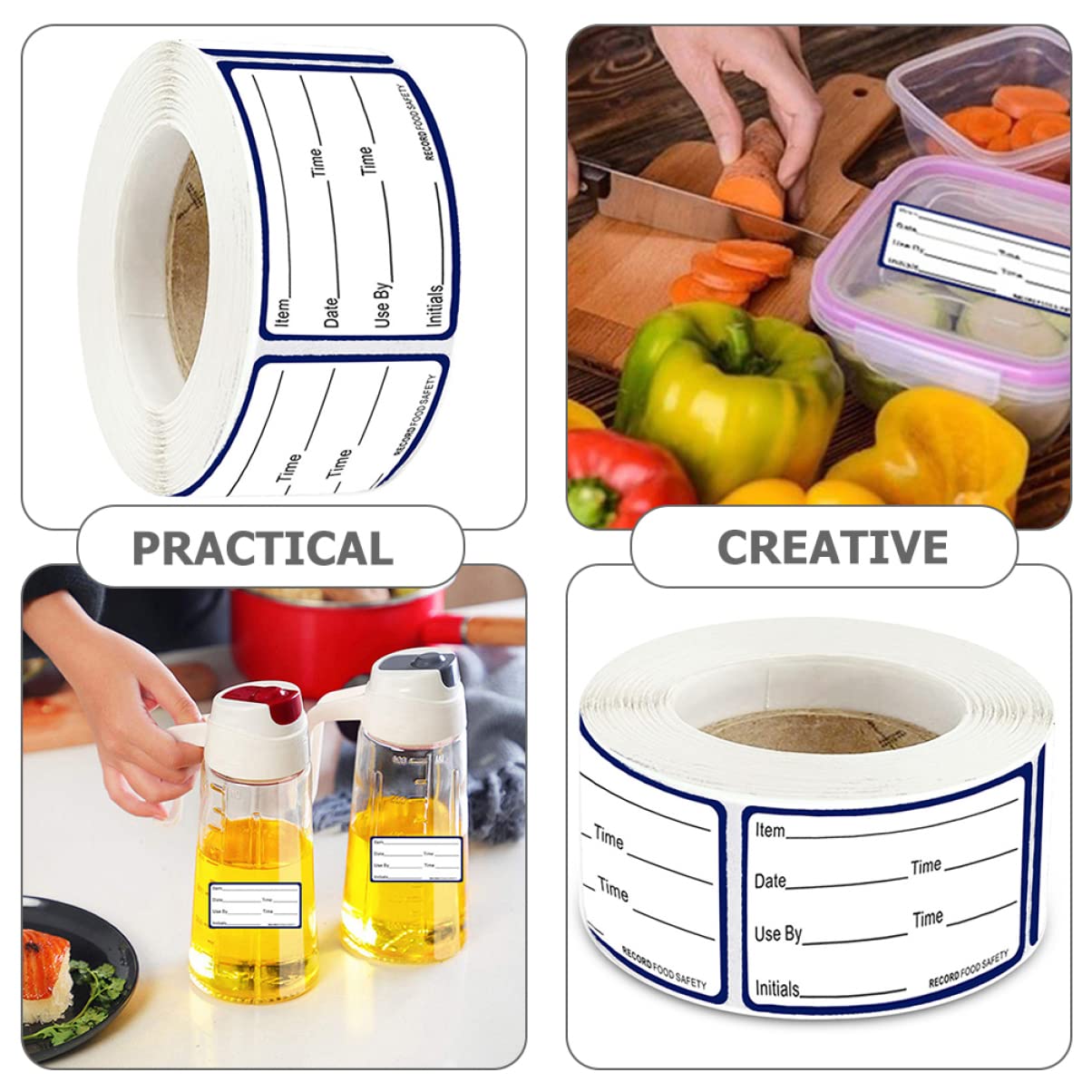 NUOBESTY 4 Set Etichetta Data Adesivo Etichetta Cucina Etichette Per Alimenti Frigorifero Congelatore Etichette Alimentari Adesivo Per Del Cibo Adesivi Carta 2 * 4