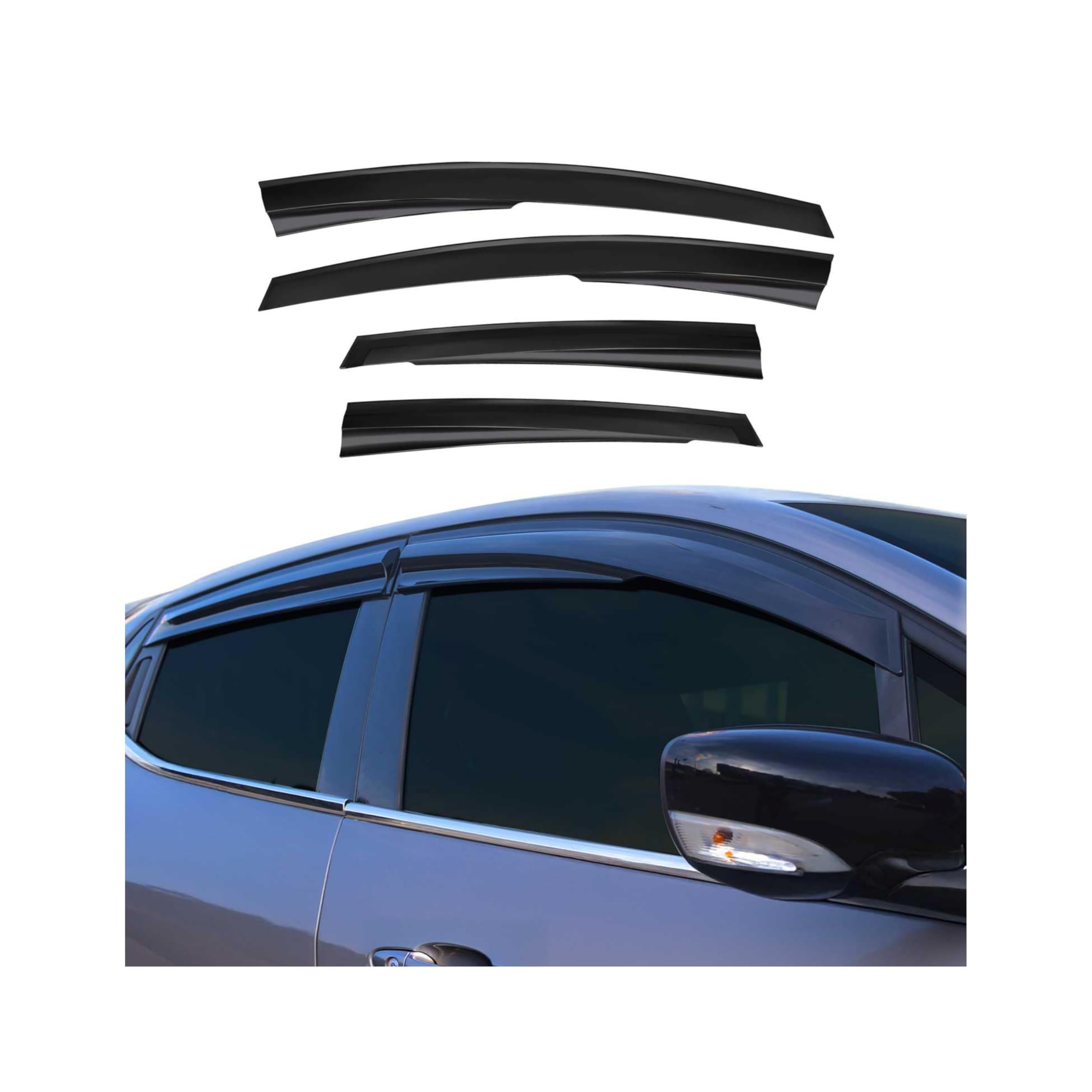 OMAC Windabweiser für Kia Optima Stufenheck 2010-2015 Acryl Dunkel 4tlg