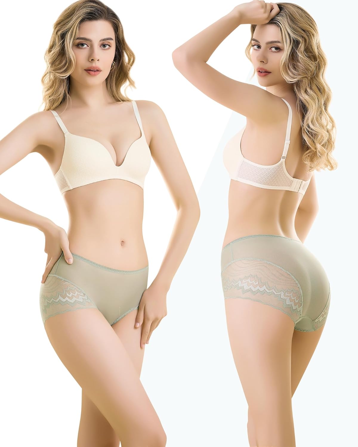 Women's Underwear Hipster Panties Lace Underwear For Women 4-Pack Lace Hipster Panties - Image 5