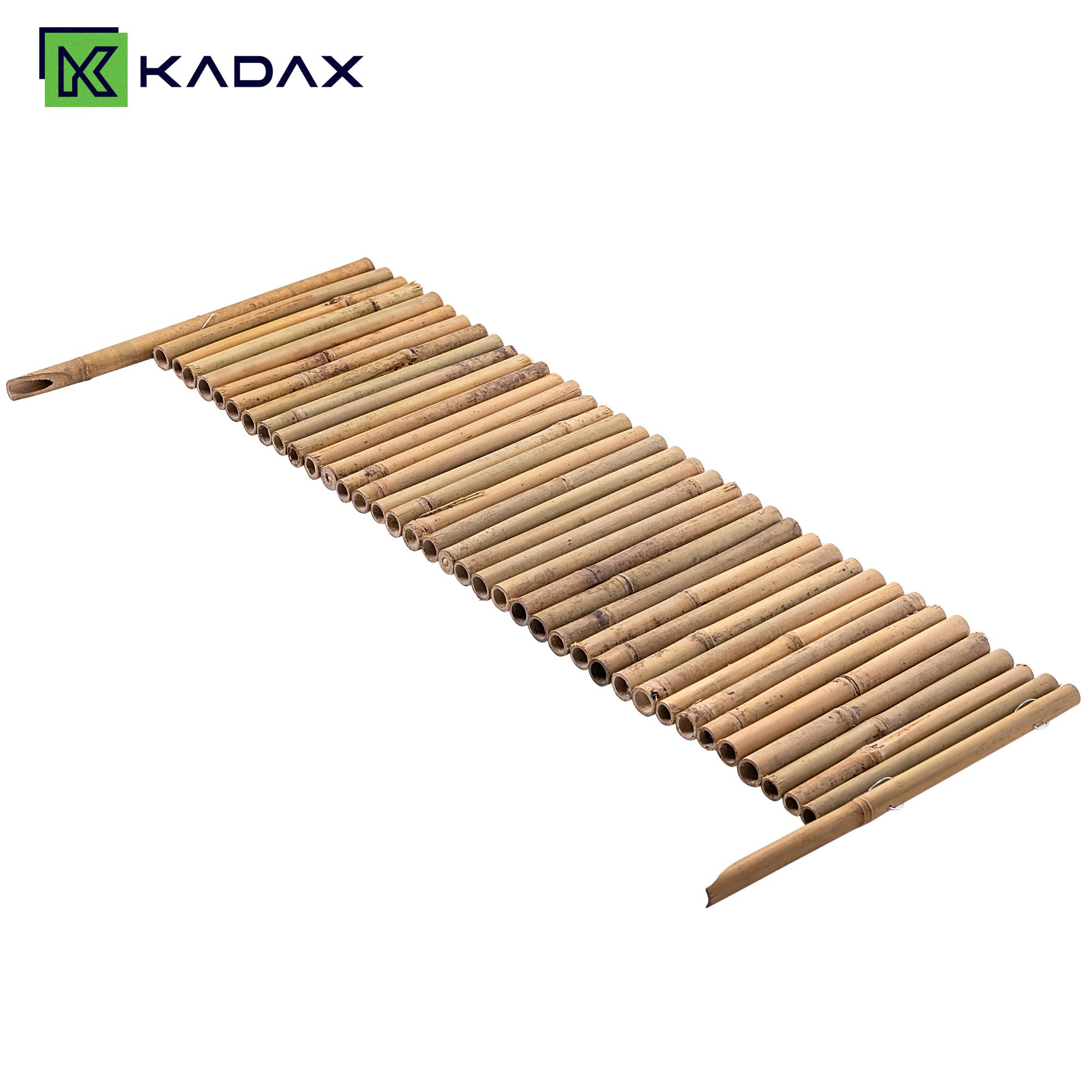 KADAX Krawędź trawnika z bambusa, 100 x 30 cm, elastyczne obramowanie rabatki z bambusowych drążków, ogrodzenie bambusowe do ogrodu, dekoracyjne ogrodzenie ogrodowe