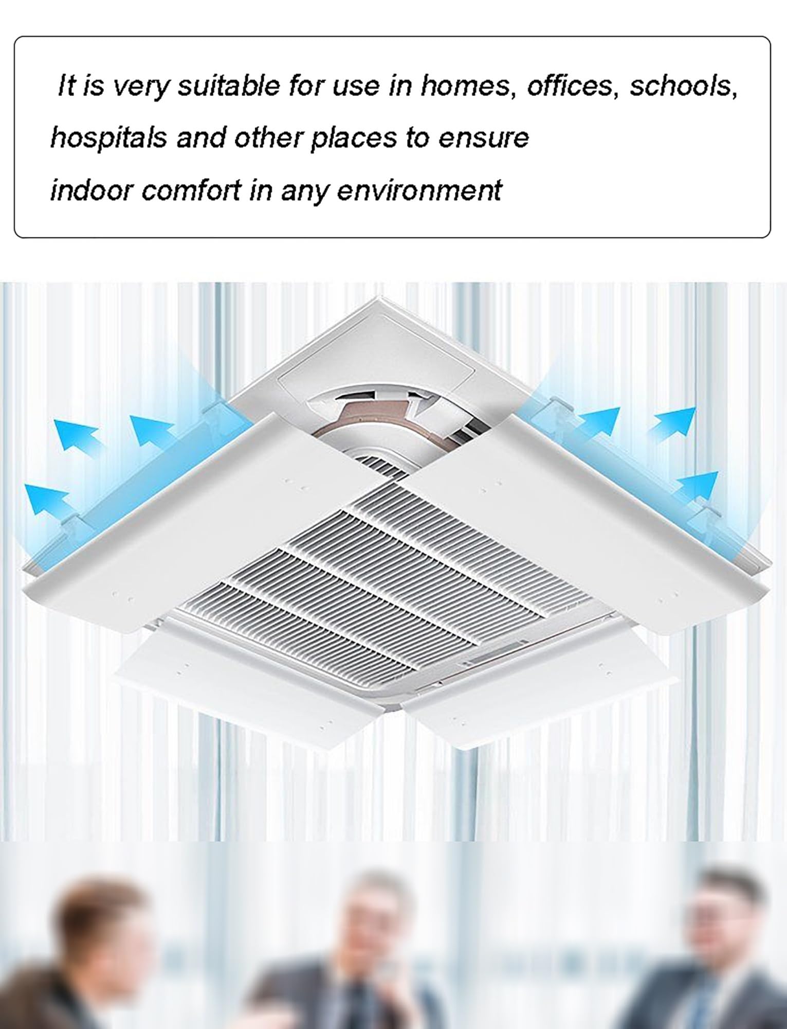 Deflettore AC da Soffitto, Alette Regolabili Anti-Corrente, Confezione da 4(53x23cm/20.9x9.1in)