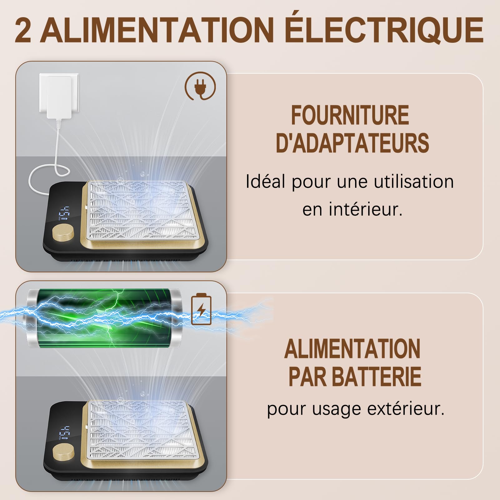 Aspirateur Ongle Rechargeable, Puissant Aspirateur Ongles Professionnelle, Aspirateur De Table Ongle Manucure, Aspiration Réglable, Noir NDC3