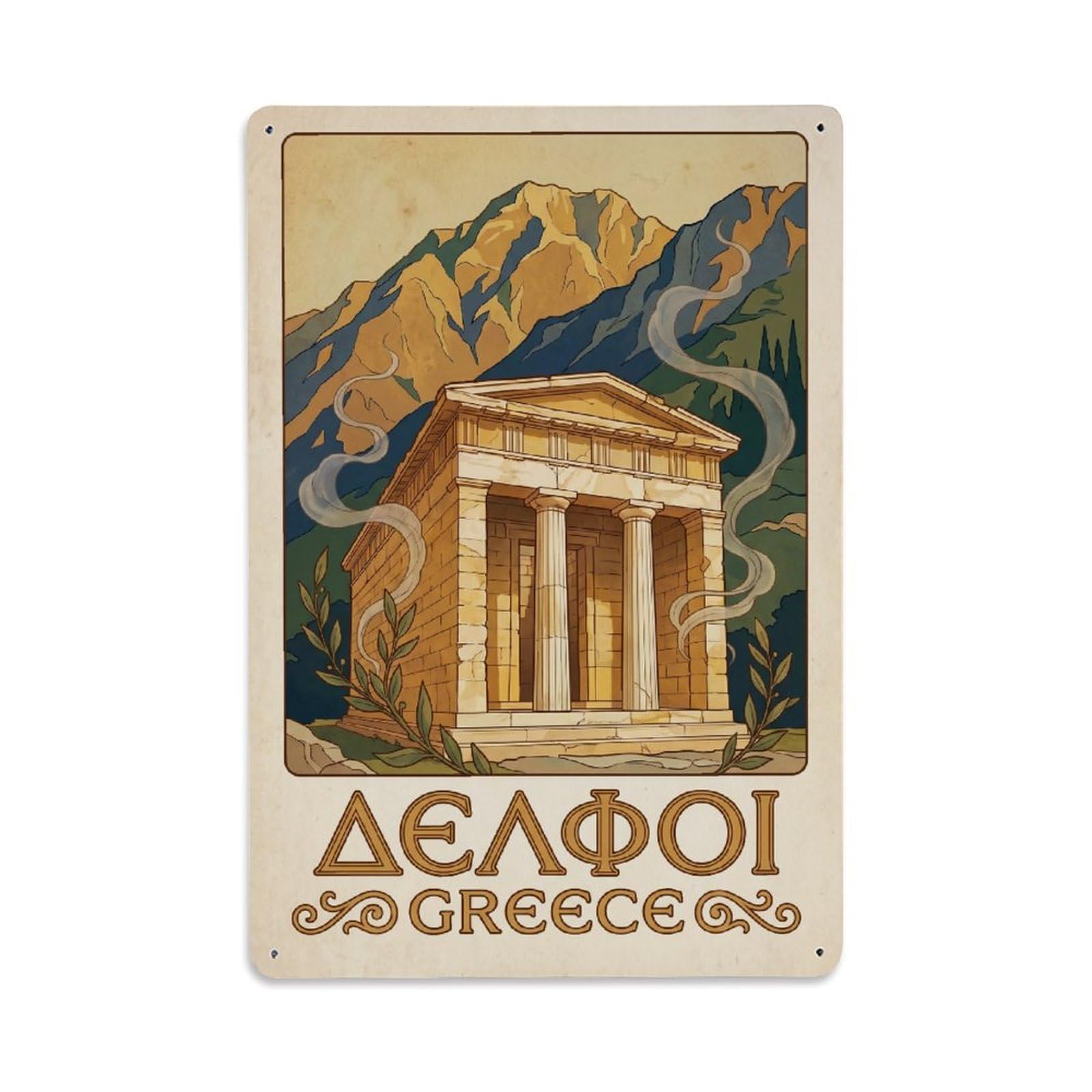 Travel Greece Delphi Retro Metal Tin Sign