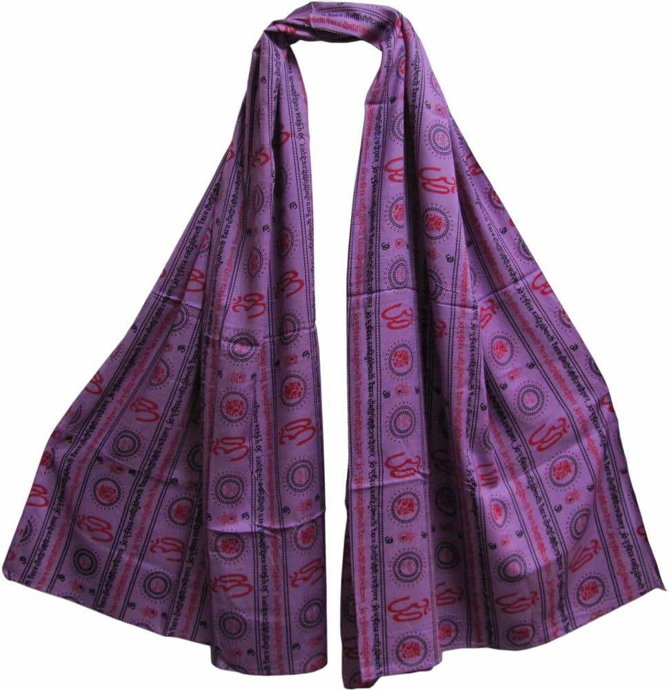 Om/Ohm Yoga Meditation Prayer Gayatri Mantra Large Scarf Shawl Wrap (44" x 80)