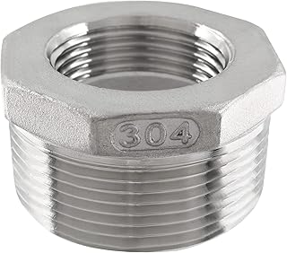 Kyuionty 1-1/2" Male NPT to 1" Female NPT Reducer Bushing Pipe Fitting, Stainless Steel Reducing Pipe Adapter Fitting, Reducer Bushing Pipe Hose Fitting