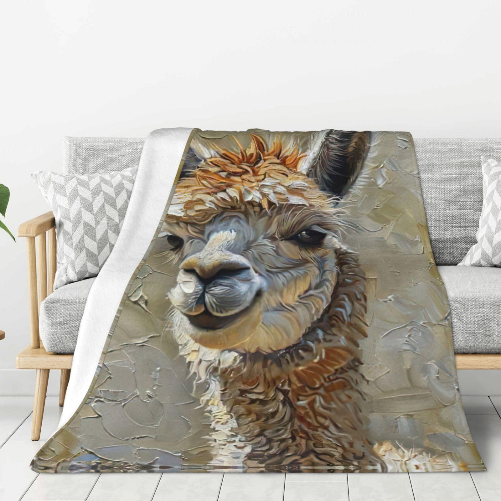 Couverture chaude en flanelle lama pour canapé et lit plaid 150x200cm