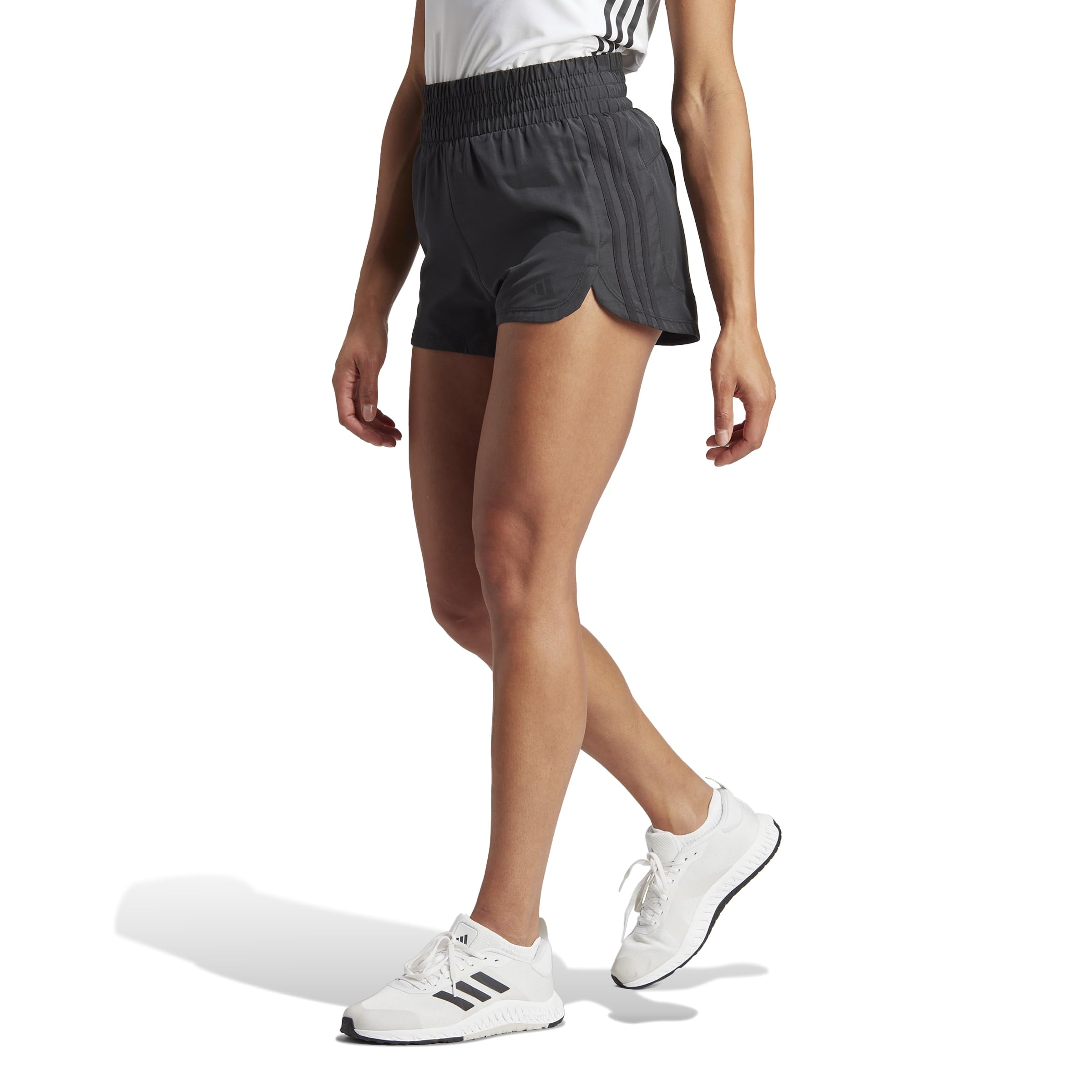adidas - Pacer Training 3 Stripes Woven High Rise Shorts, Pantaloncini Donna