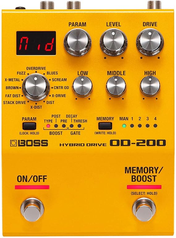 Boss OD-200 Hybrid Drive Distortion Distortion Multi-Effect Device + Keepdrum Power Supply