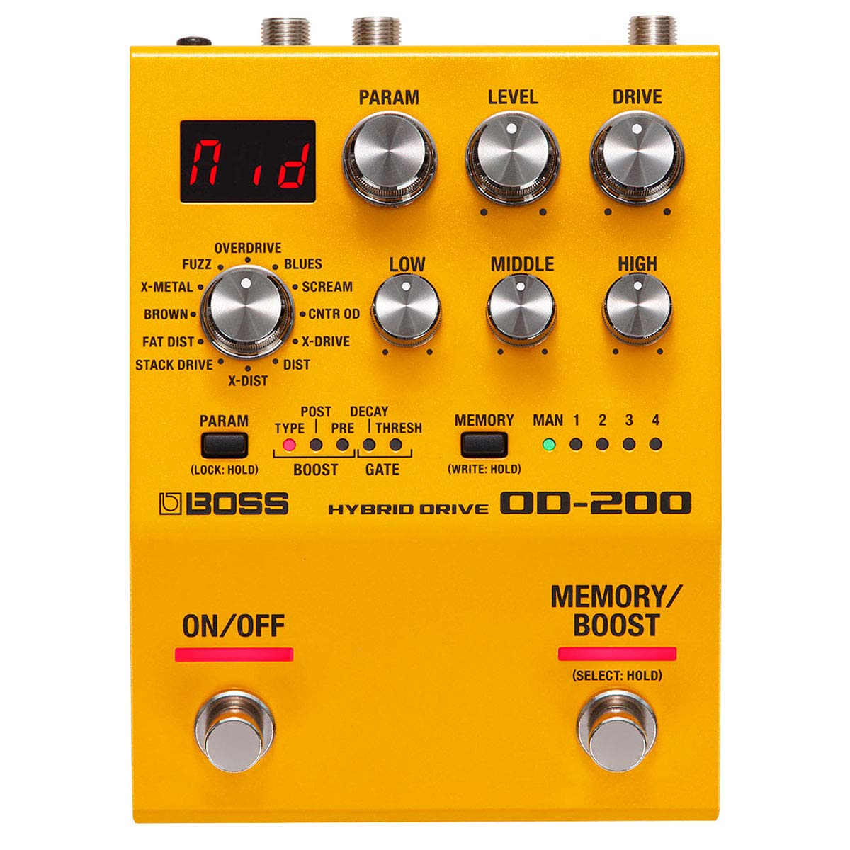 Boss OD-200 Hybrid Drive + cavo TRS-MIDI BMIDI-1-35 + cavo patch keepdr