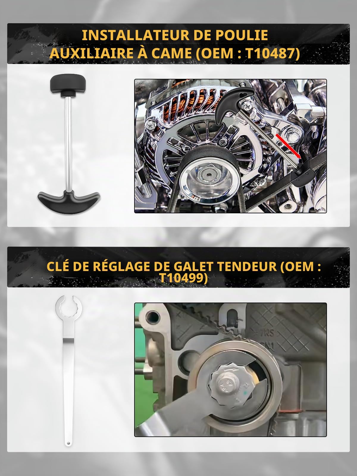 Lot de 6 Outils de Réglage du Moteur pour Moteurs VAG EA211, 1.0, 1.2, 1.4 FSI TSI TFSI, Compatible avec VW, Audi, Jetta, Seat, Skoda