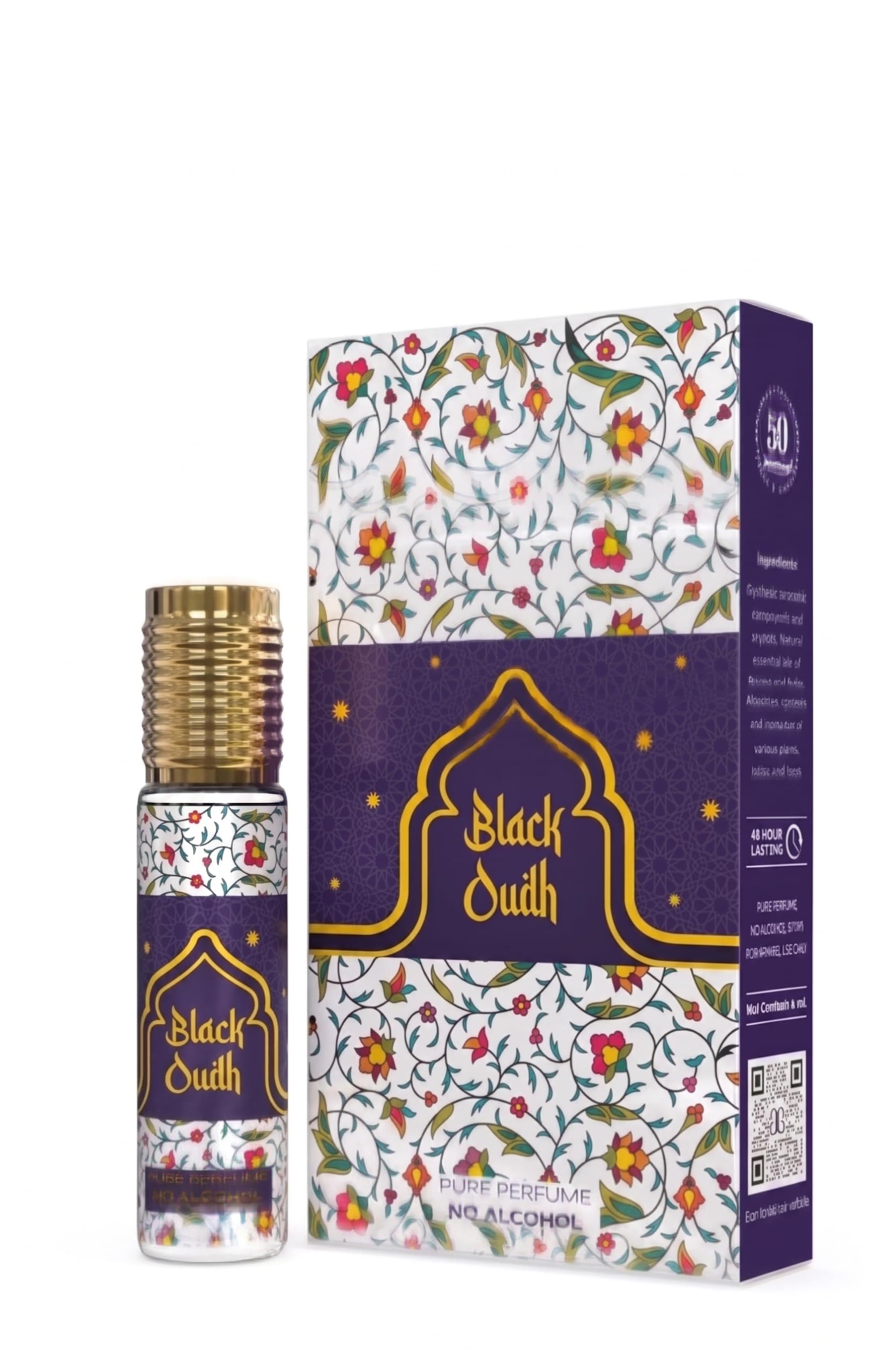 Black Oudh Pure Perfume Attar, No Alcohol, 48 Hour Lasting, Roll-On Attar, 6ml-image-46