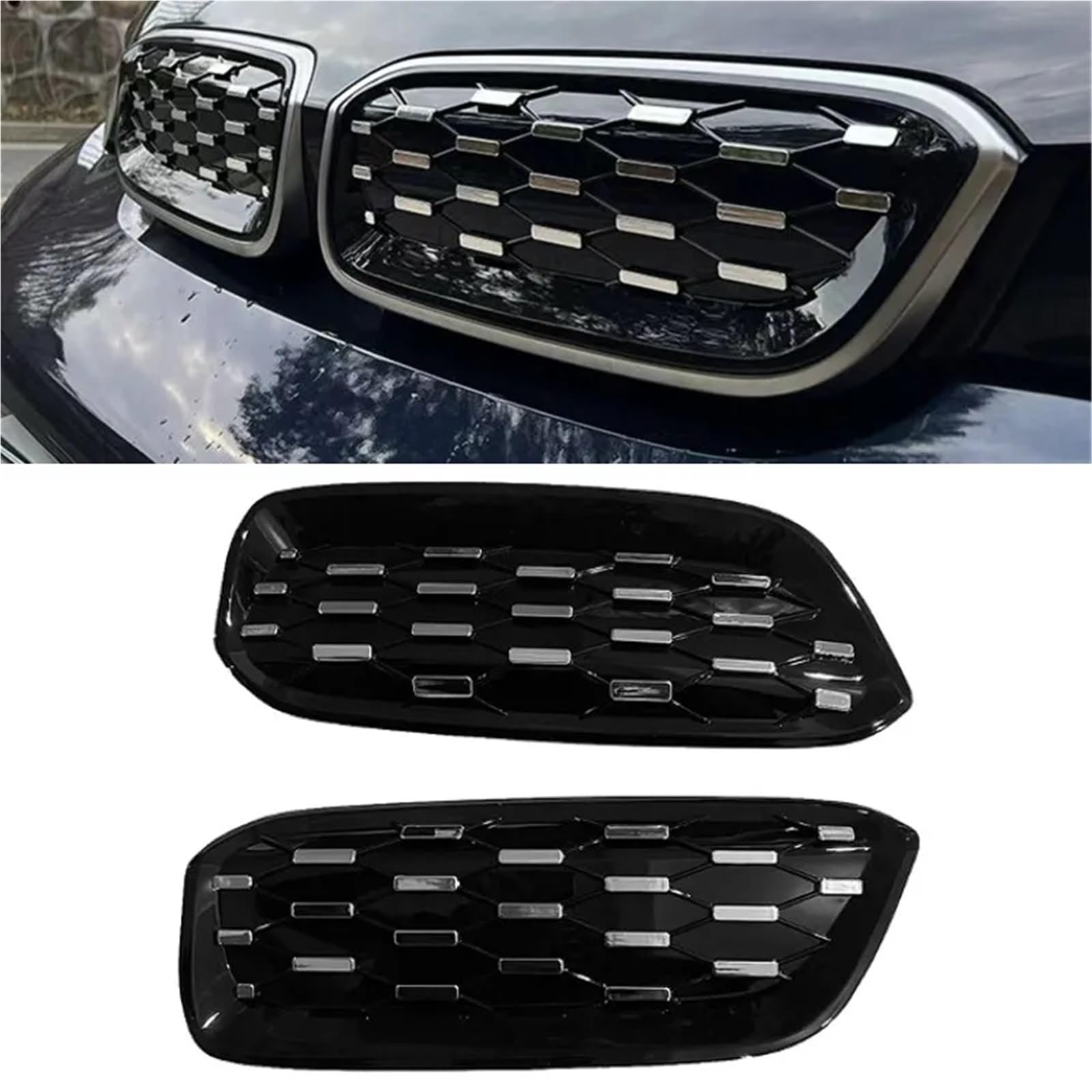 kratka chłodnicy osłona chłodnicy silnika osłona 2PCS Car Front Bumper Nerka Racing Grille Wymiana Body Kit Tuning Akcesoria Pasuje Do BMW I3 I01 2013-2021