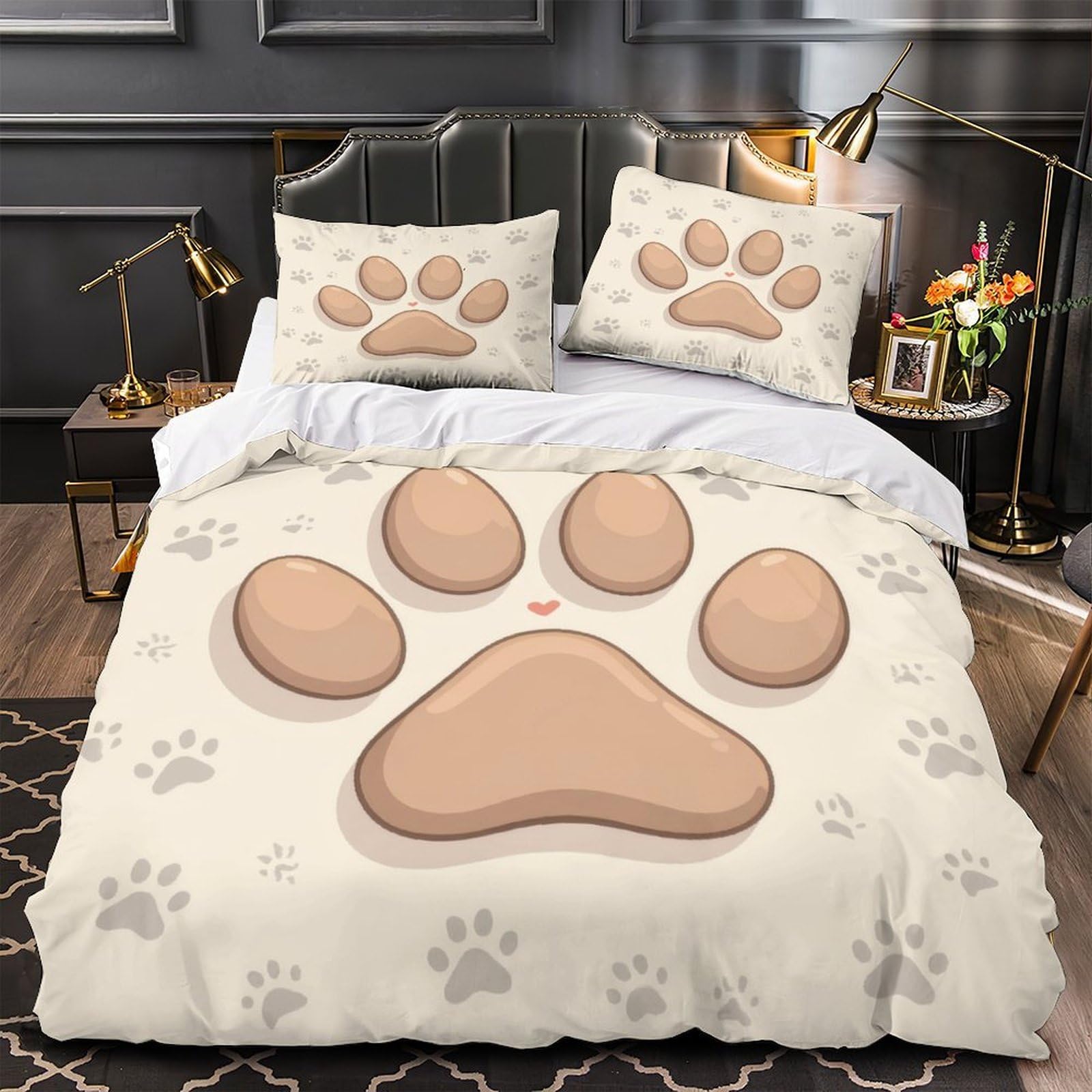 Parure de lit paon debout housse de couette 220x240cm en microfibre