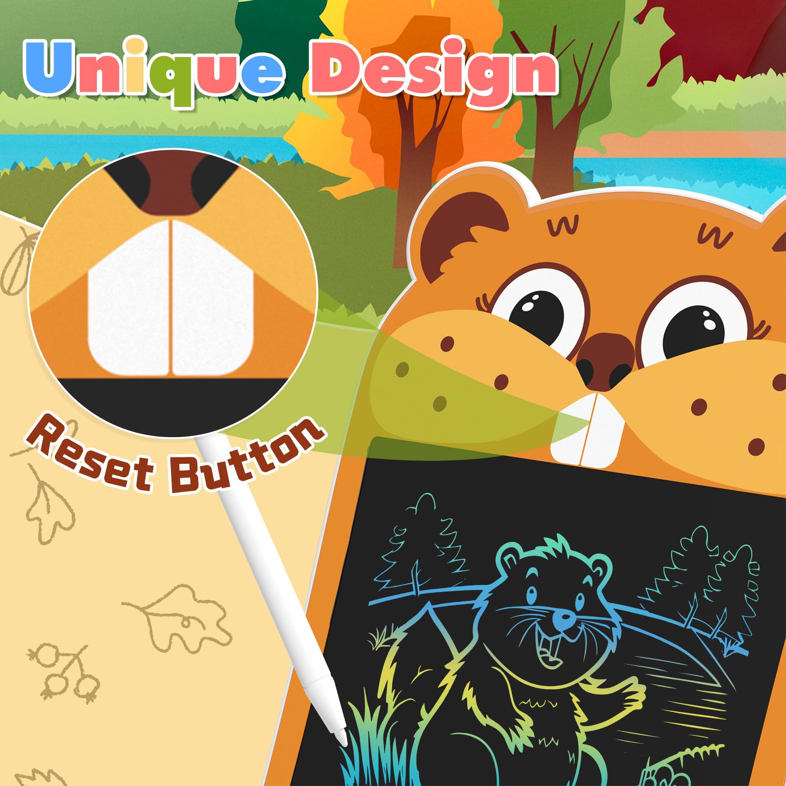 HOMESTEC Kids Toys for 3 4 5 6 Year Old Boy Girl Gift, Cute Drawing Pad with Handle - Image 2