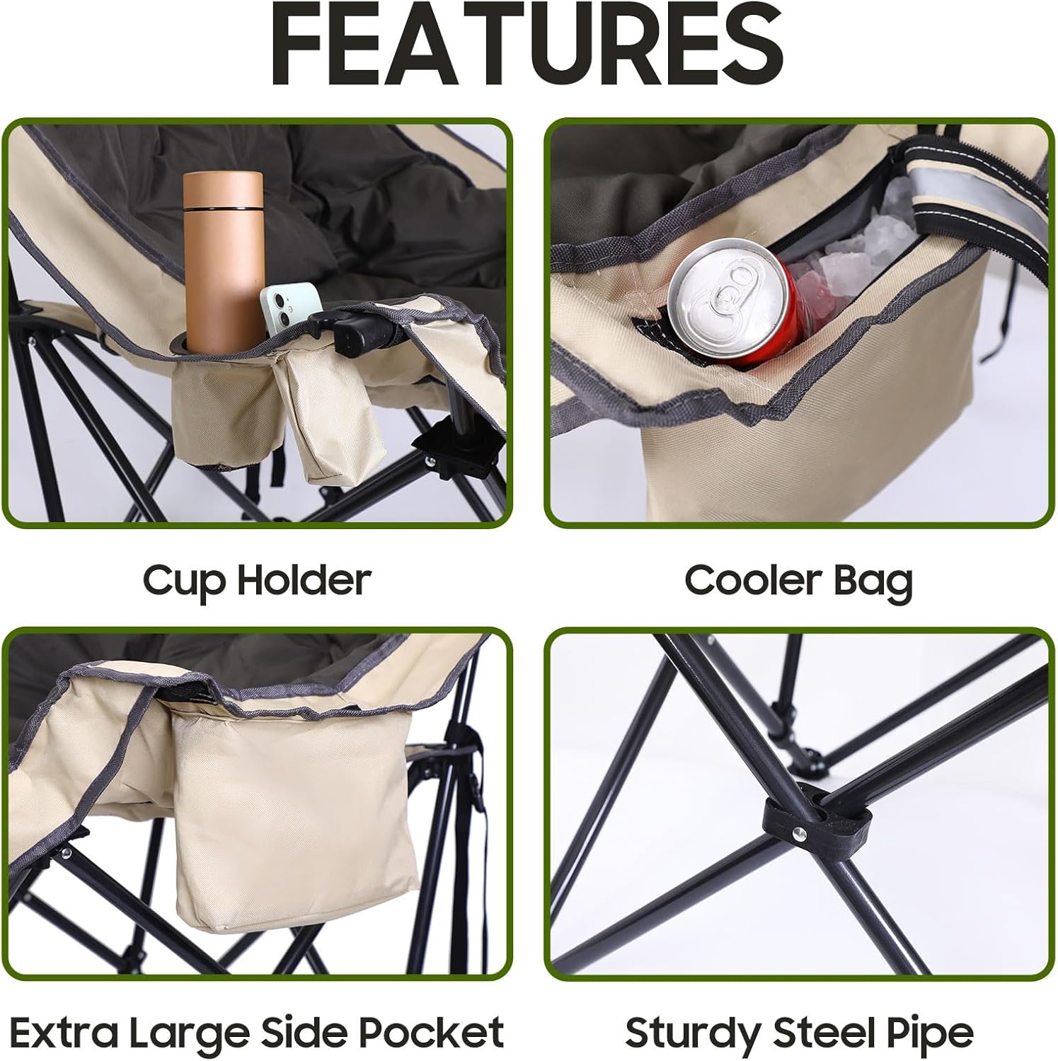 Nice C Camping Chair, Padded Camping Chair, Oversized XL Camping Chair ...