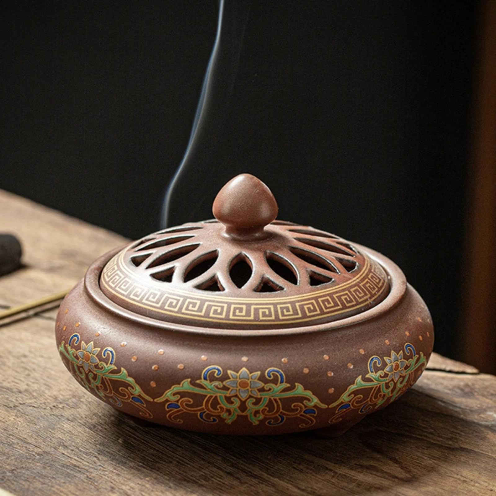 Brûleur d'encens en céramique Lotus 11,7 cm pour cérémonie du thé