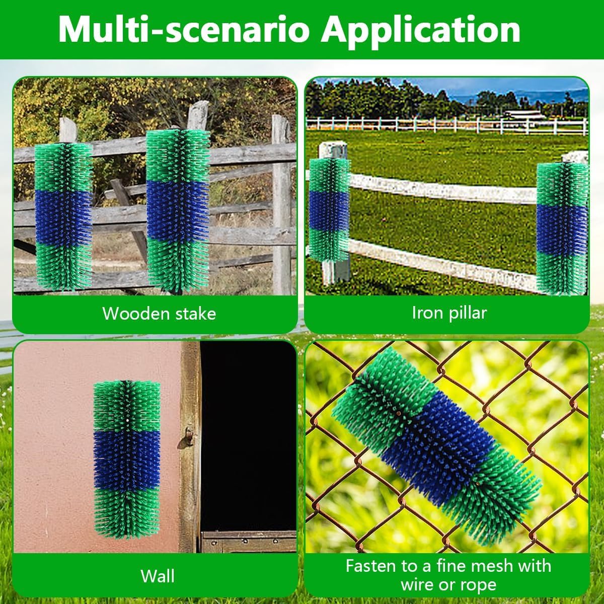 Raspador universal para caballos, ganado: cepillo de masaje para animales de cría, cabra, vaca, oveja, cerdo, alivio de rasguños de espalda