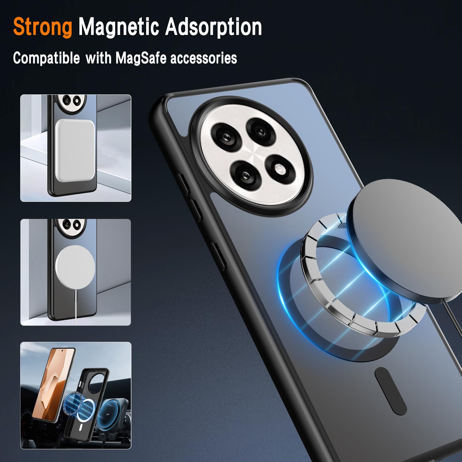 Ringke Fusion-X [Compatible With MagSafe] Designed For OnePlus 13 Case, Augmented Bumper Clear Hard Back Rugged Shockproof Protective Phone Cover - Magnetic Black - Tamaño OnePlus 13 | Guatemala - View #6