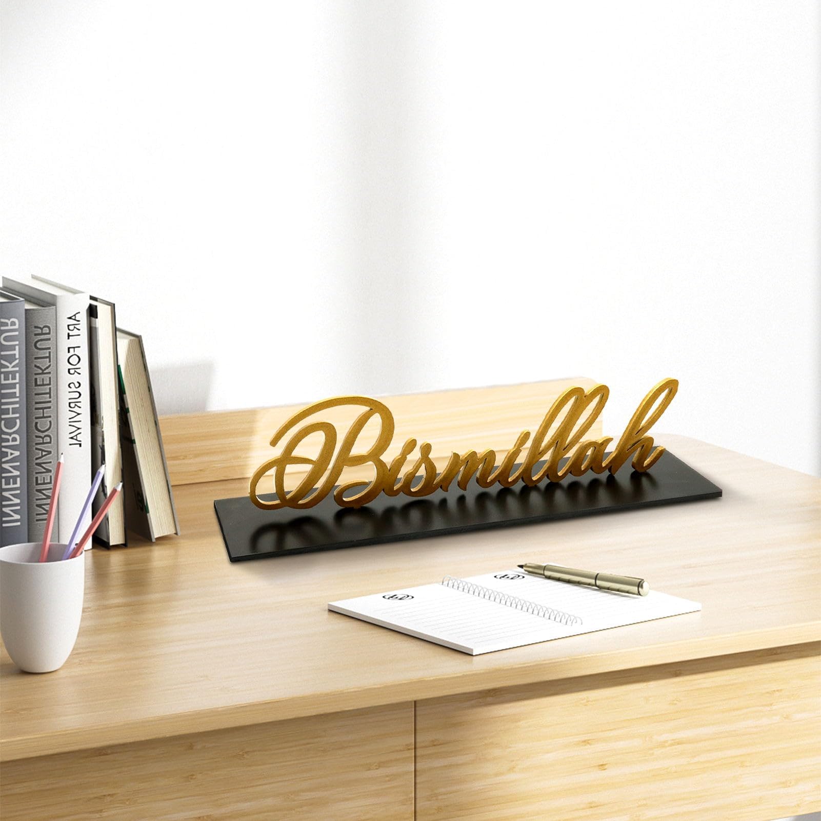 Decorazione Islamica Da Tavolo Bismillah: Pannello In Legno MDF Con Effetto Specchio Per Ramadan Ed Eid