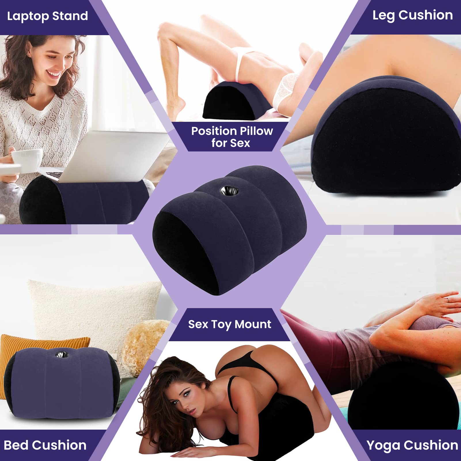 Dildo Mount Inflatable Sex Position Pillow for Adults Sex Furniture Sex Toys for Women Dildo Chair Sex Toy Mount Couples Women: Blue