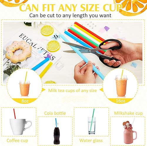 Miniatura 5 de Tessco for you 3200 popotes grandes de 9.84 pulgadas para batidos de frutas y verduras grandes de 0.394 in desechables de plástico de boca ancha