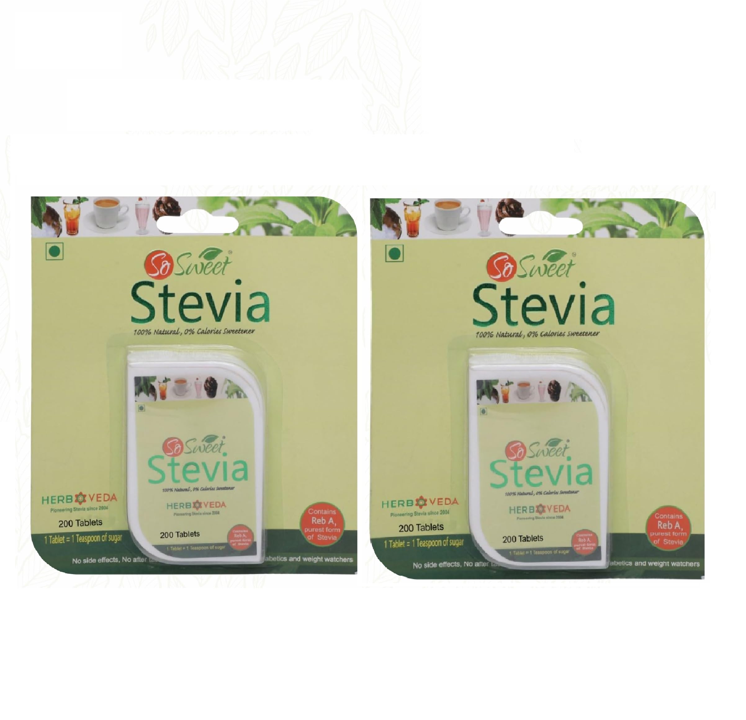 So Sweet Stevia Tablets, 400 Sugar-Free, Natural Zero-Calorie Sweetener, Diabetic-Friendly, Keto Diet, Perfect for Sweetening Drinks, Coffee, Tea, Ideal for Healthy Lifestyles