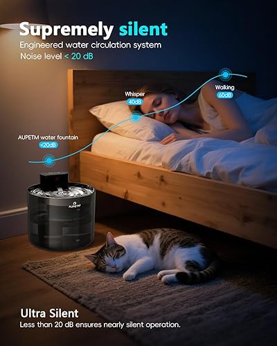 Miniatura 9 de Fuente de agua para gatos sin bombas, fuente inalámbrica para gatos, funciona con pilas, fuente de agua para mascotas de 3.5 L119 onzas con bandeja