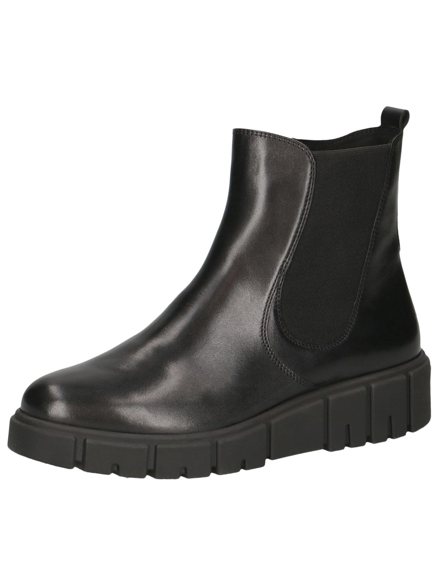 CAPRICE Women's Chelsea boots with zipper elegant, Black (Black Nappa), 7.5 UK