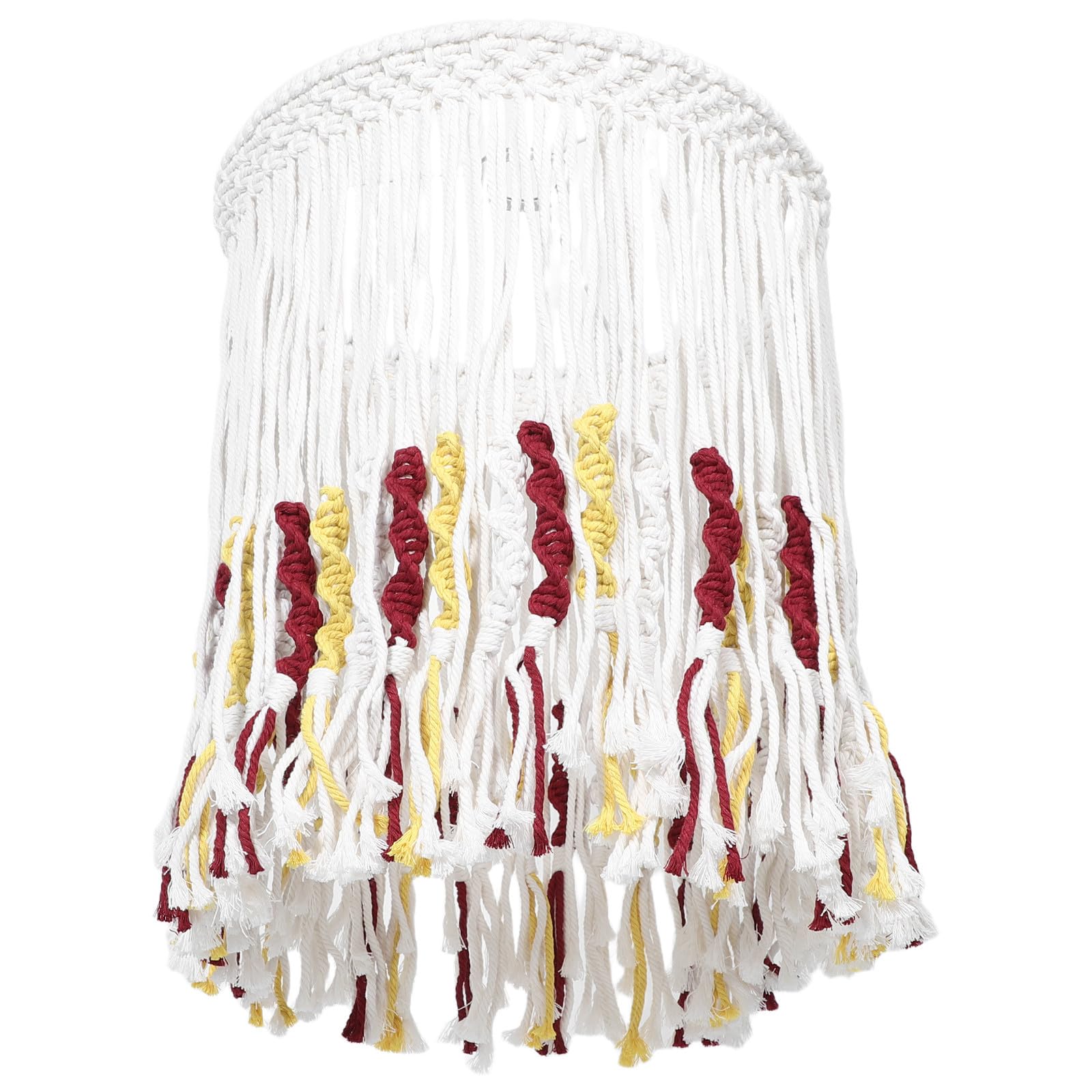 Toyvian Paralume Bohemien in Cotone Intrecciato a Mano con Frange, Paralume Sospeso di Ricambio per Lampada da Soffitto Beige, Adatto per Camera da Letto e Bagno