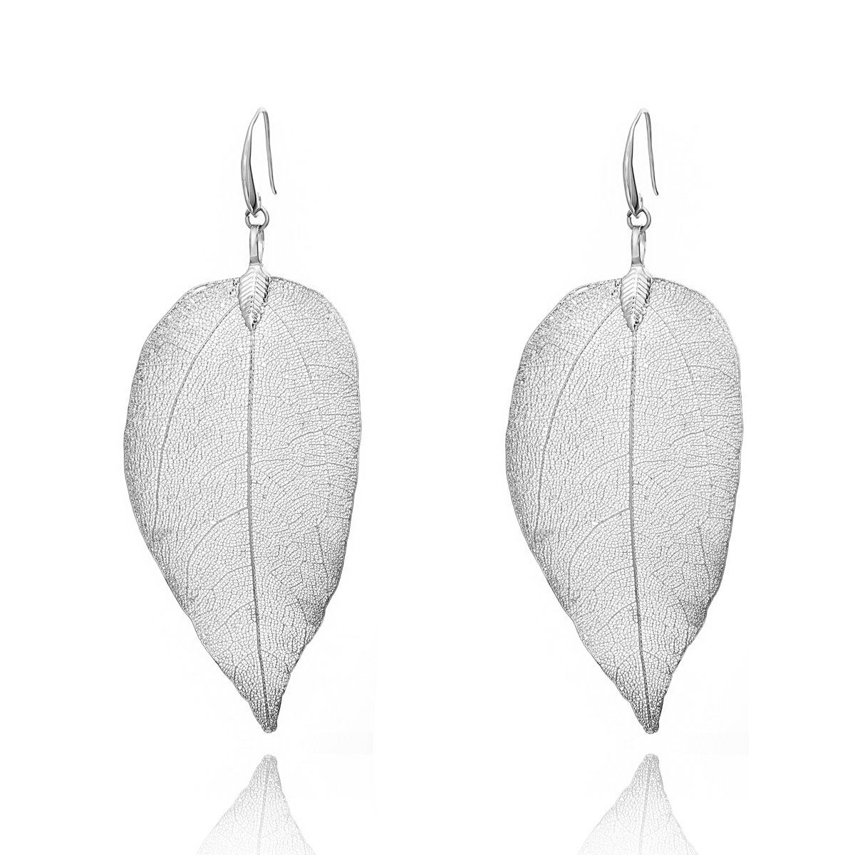 Orecchino penzolare da donna, orecchino naturale a goccia di foglie per ragazze Orecchino anti-allergia Orecchini in oro o argento dell'acciaio inossidabile