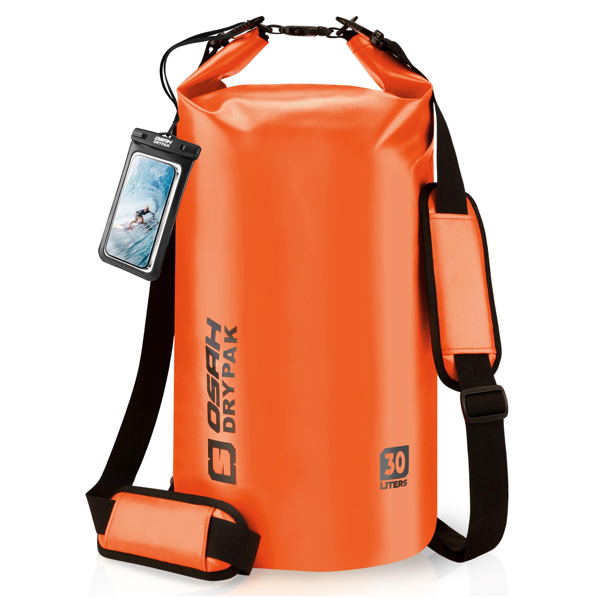 OSAH DRYPAK Dry Bag wasserdichte Tasche 5L/10L/20L/30L/40L Drybag Rucksack Wasserdicht Beutel mit Schultergurt und Wasserfester Handyhülle für Wassersport, Kajakfahren, Bootfahren, Camping