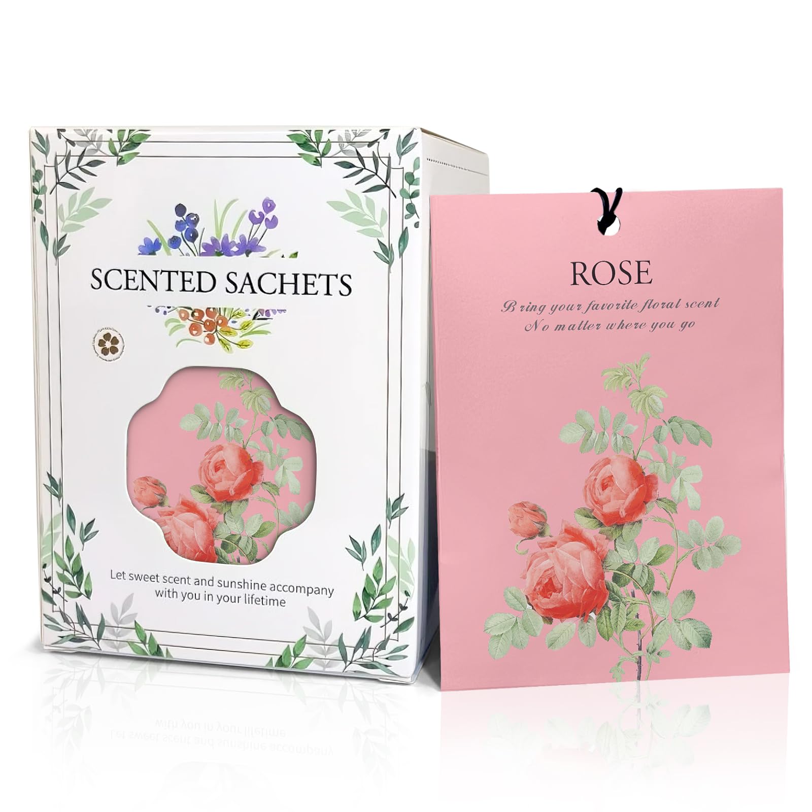 Rose Scented Sachet Bags - 12 Pack Drawer &amp; Closet Freshener, Long Lasting Odor Eliminator for Wardrobes, Cars &amp; Storage, Home Fragrance Air Freshener Sachets