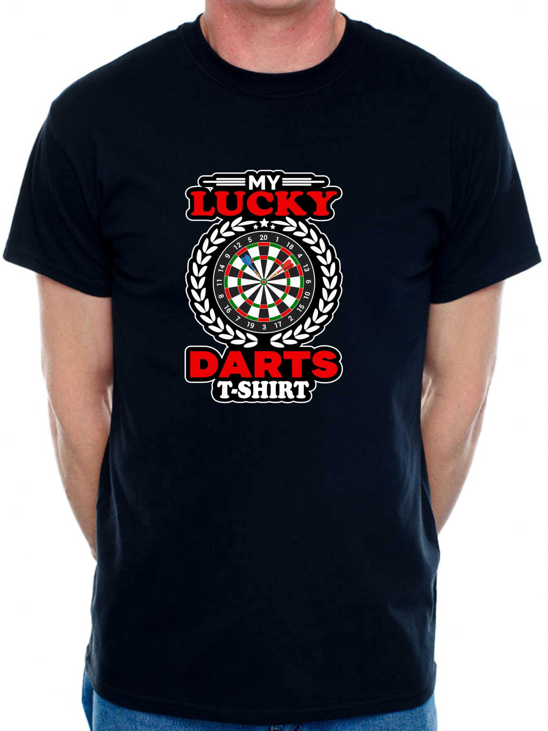 Print4U Mens T-Shirt My Lucky Darts Funny Tee Birthday Small Black