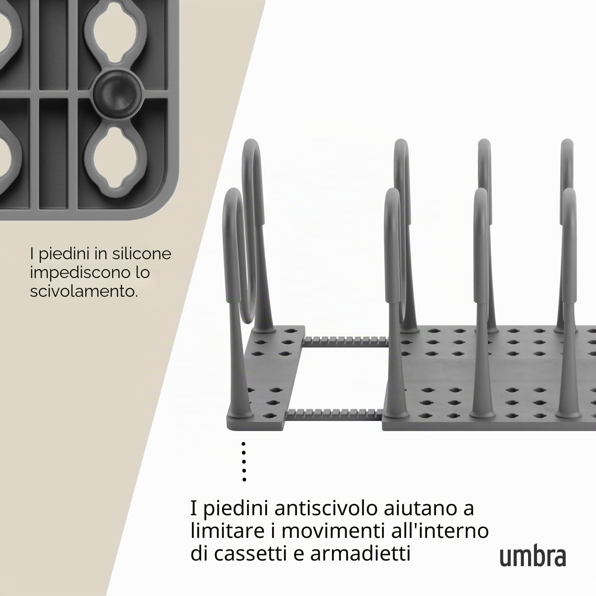 Umbra Peggy - Organizer per pentole, colore: Grigio scuro