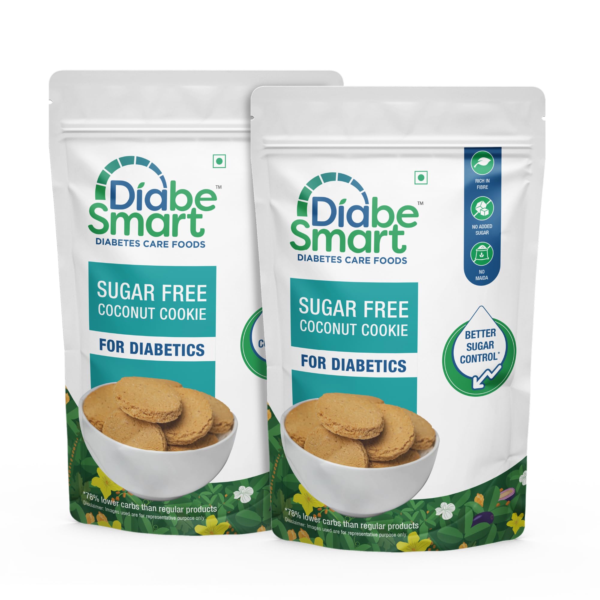 DiabeSmart Diabetic Coconut Biscuits (400g)| Sugar Free Biscuits for Diabetic Snacks | Digestive Biscuits, No Maida, High Fiber | High Protein Biscuits | Baked Healthy Snacks Diabetes Cookies (B0D8KWFNKQ) Amazon Price History, Amazon Price Tracker