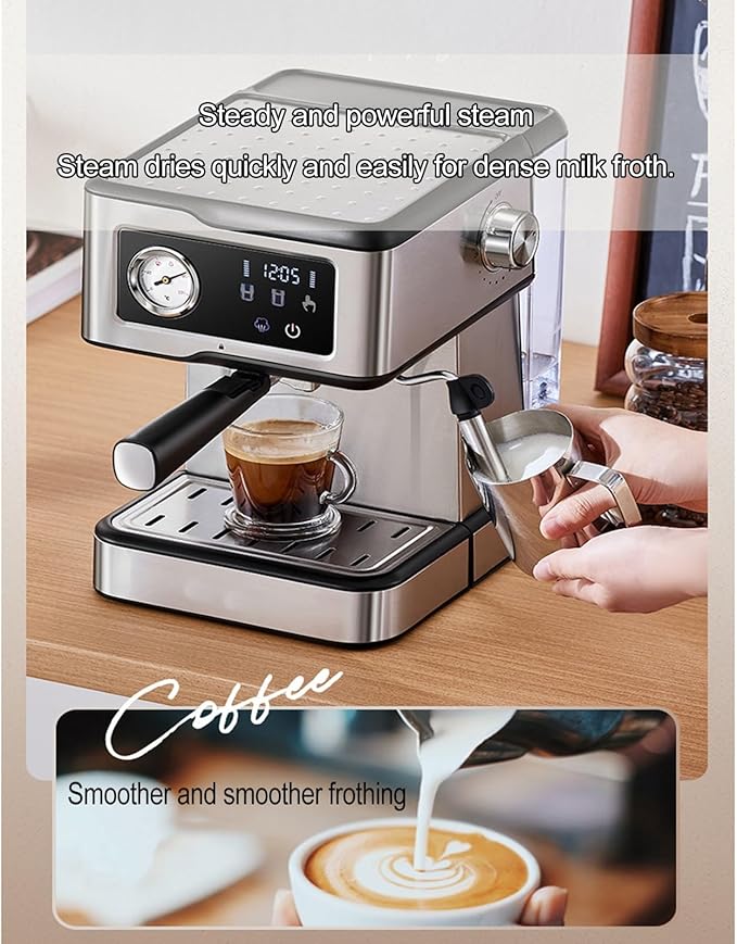 Cafetera Semi Automática con Vaporizador de Leche y Función Calienta Tazas miniatura 5