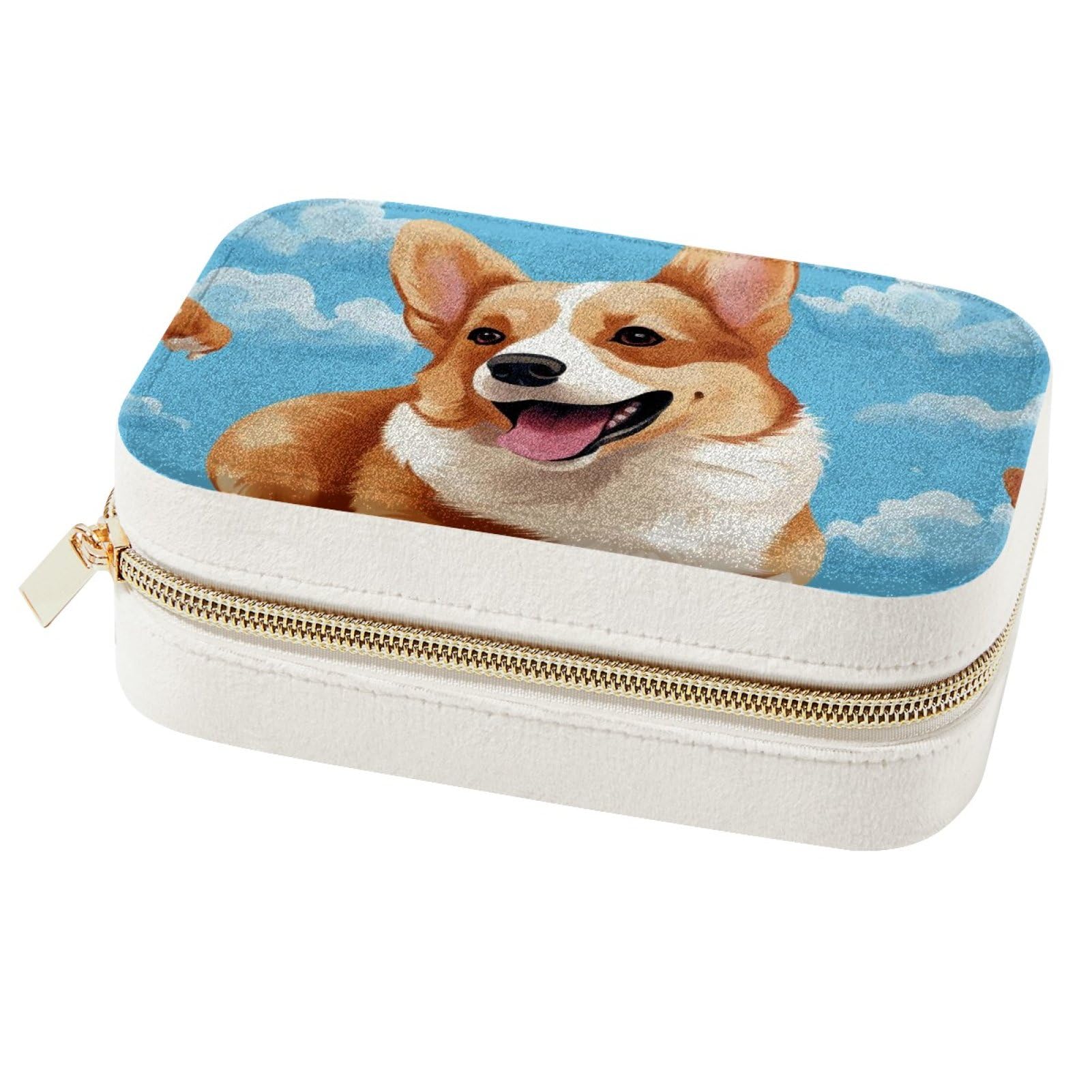 Boîte à bijoux de voyage Corgi pour partir en week-end l'esprit léger