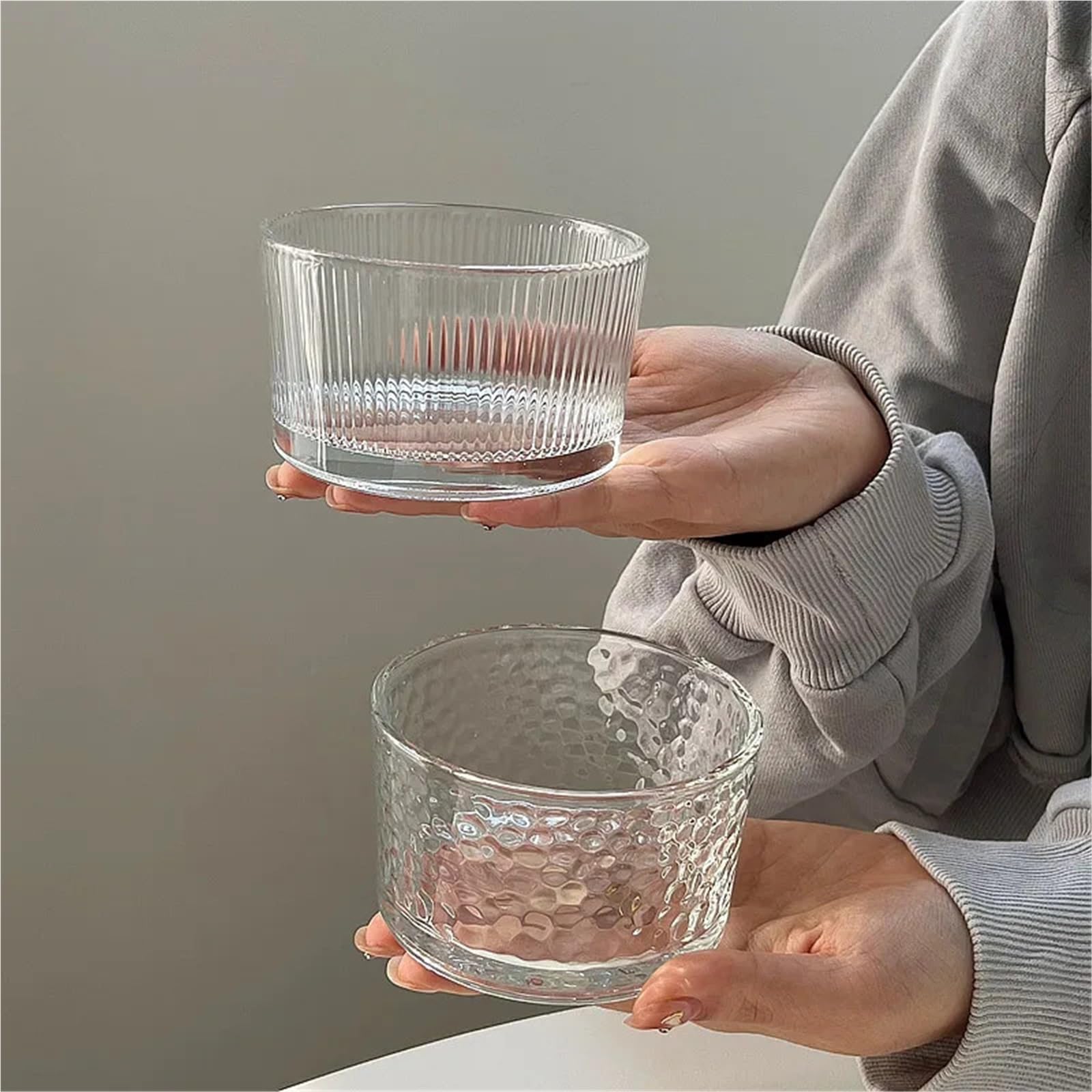 Ensaladeras Juego de minicuencos de vidrio transparente, 4 Uds., postres de cocina, ensaladera, salsas for el hogar, pudín, fruta, charcutería, tazones for preparación de comidas Para Cereales, Ensala