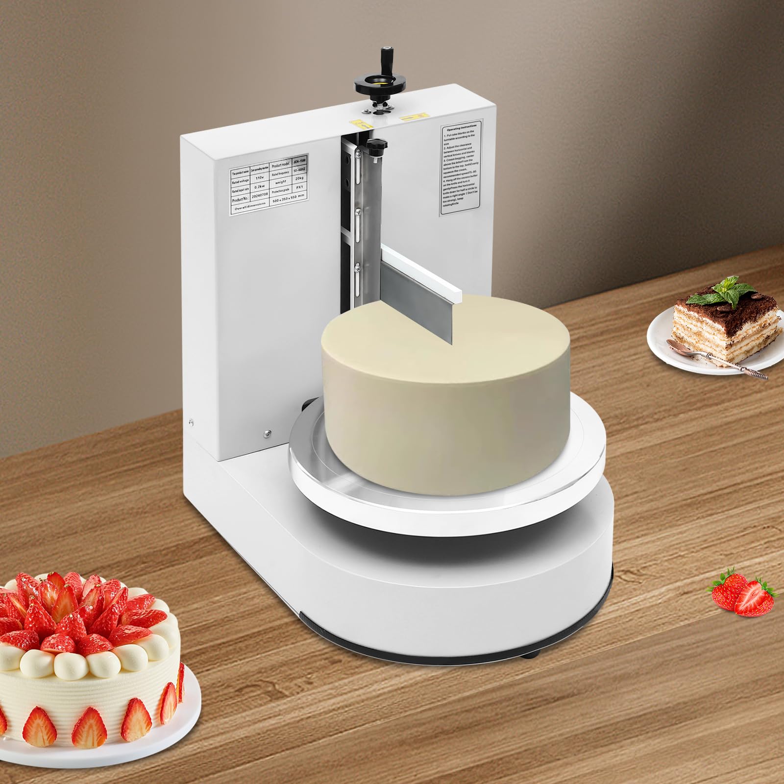 Máquina automática para Decorar Pasteles, 200 W, para Decorar Pasteles de cumpleaños con una Capa Suave de Crema, máquina para Extender Crema para Pasteles con Pantalla táctil, para Pasteles