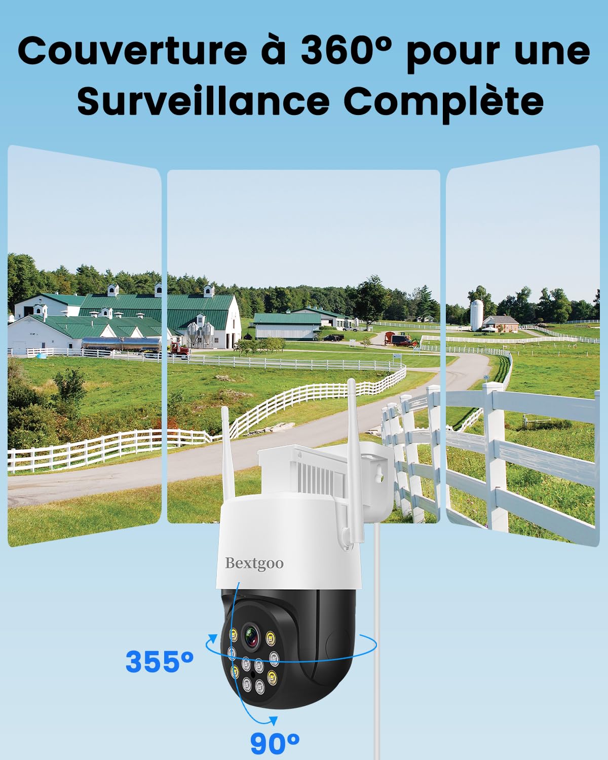 Bextgoo Camera de Surveillance sans Internet, 4MP 24/7 Camera sans WiFi
