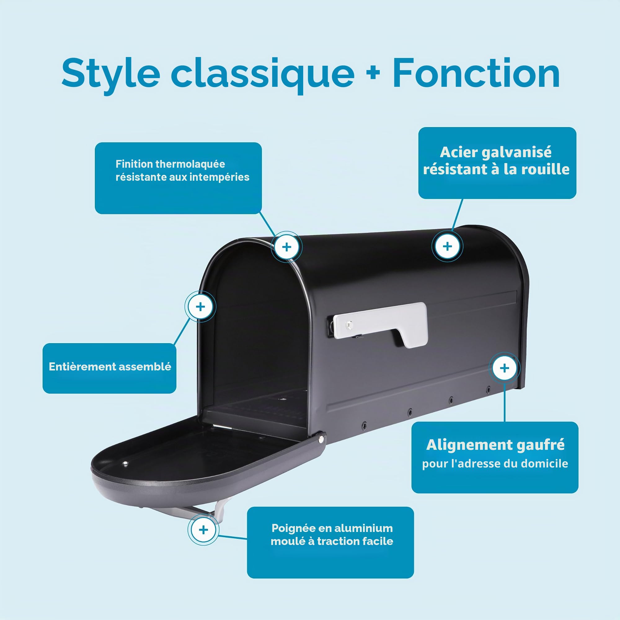 ARCHITECTURAL MAILBOXES 8950B-10 Chadwick Support de poteau Noir M