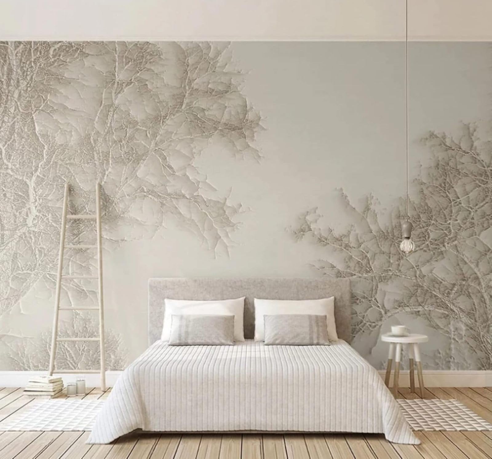 XLMING Minimalist Creative Embossed Branches Forest 3D Wallpaper Luxury Home Dining Decor Paste Sofa Living Room The Wall for Bedroom Mural-300cm×210cm