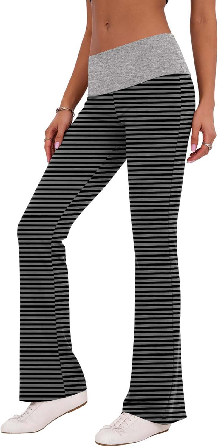 Rapbin Fold Over Flare Leggings for Women Yoga Pants Y2k Lounge Sweatpants Workout Athletic Joggers Slim Fit Bottoms 2026