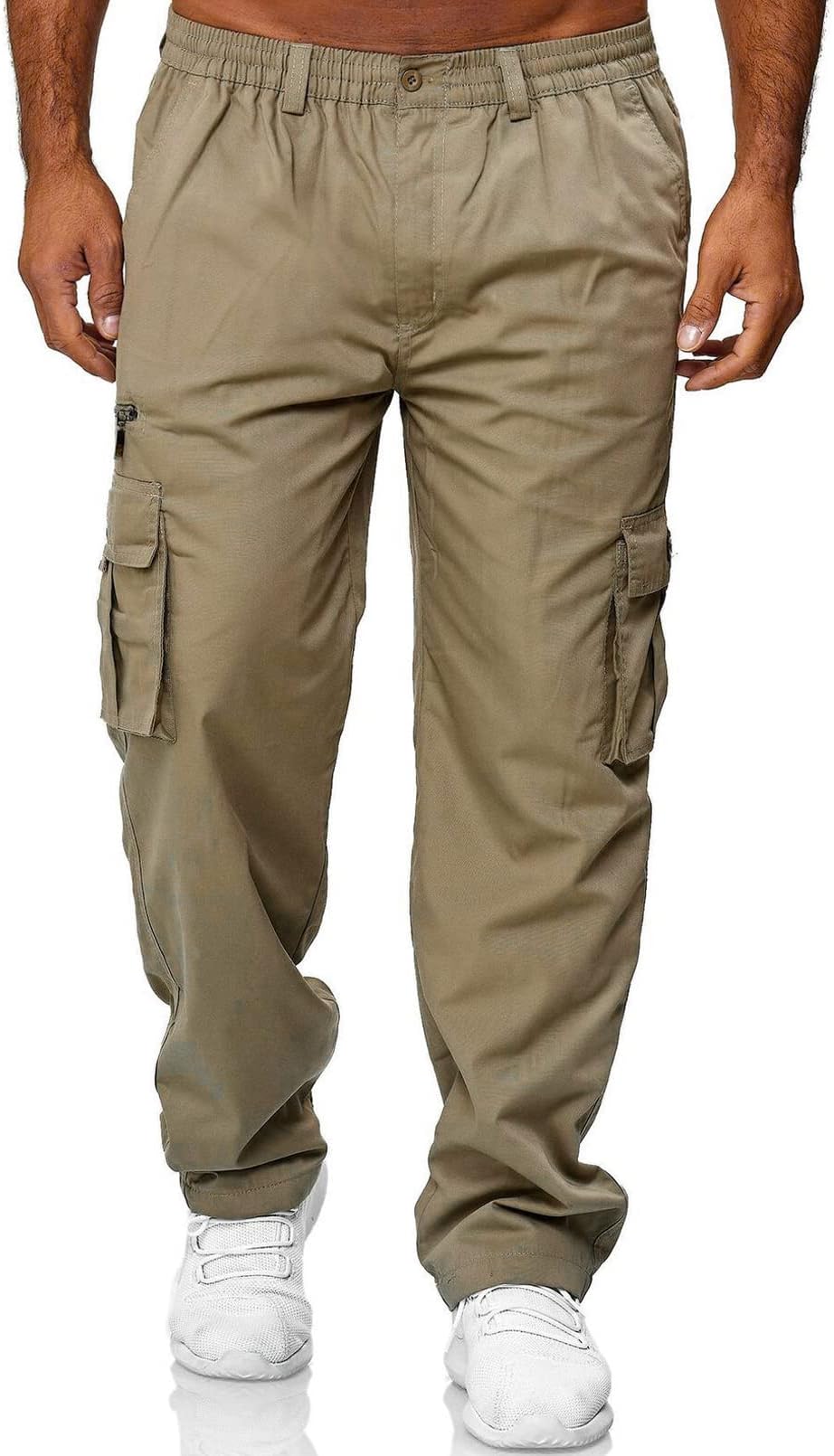 Men's Casual Cargo Pants Multi-Pockets Athletic Straight-Fit Lightweight Jogger Hiking Pant Work Trousers Sweatpants