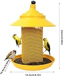 Finch Bird Feeder for Outside, Large Capacity Hanging Mesh Thistle Seed Feeder, Squirrel Resistant Wild Bird Feeder for Goldfinches, Garden and Yard (Yellow)