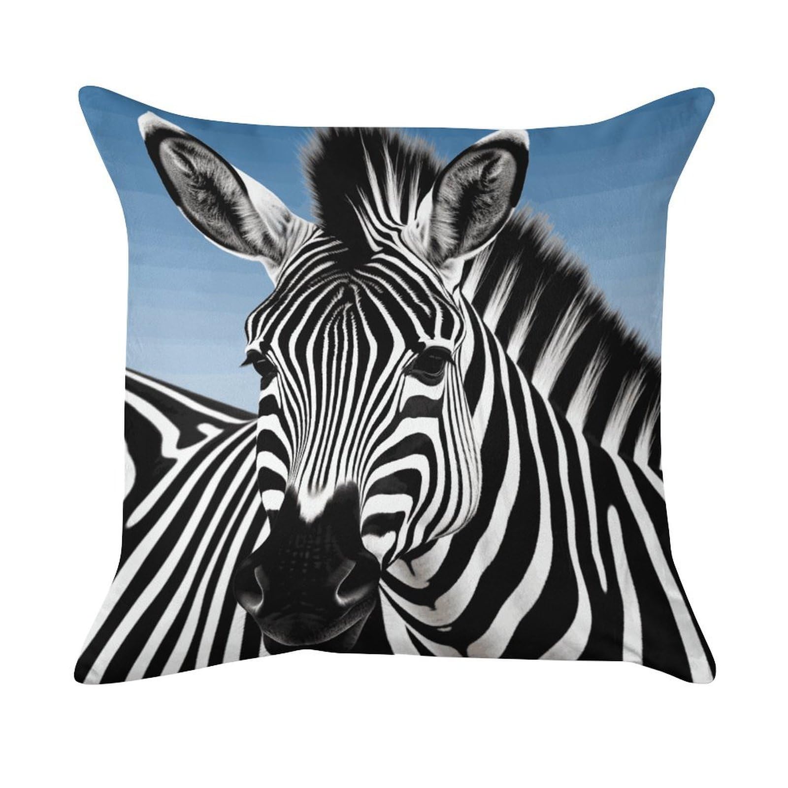 FekiLoot Zebra Pillowcase Velvet Throw Pillow Cover Ultra Soft Lumbar Pillow Shells Square Cushion Cases with Zipper Luxury Cozy Pillows Shams for All Seasons